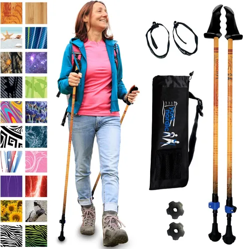 Vista 20 de York Nordic Motivator - Bastones de caminata para equilibrio y rehabilitación - Agarres de estabilidad patentados - Ligeros, ajustables y plegables