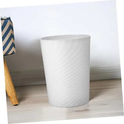 Vista 2 de Cabilock Bote de basura de plástico, blanco, 1.0 litros, duradero, fácil de usar, ideal para el hogar y la oficina