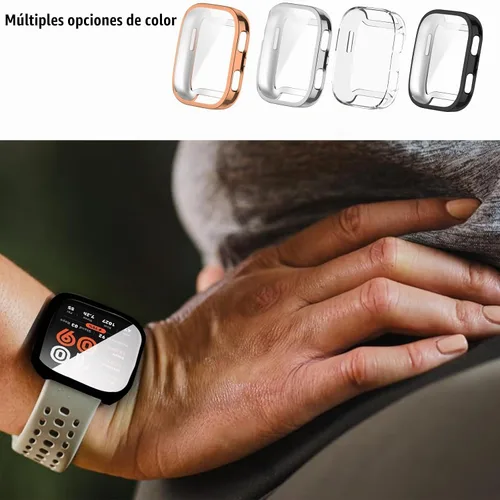 Vista 5 de Lamshaw IDW25 - Funda para reloj inteligente, cubierta protectora completa de TPU suave con protector de pantalla compatible con BOOOMIC Negro+Negro
