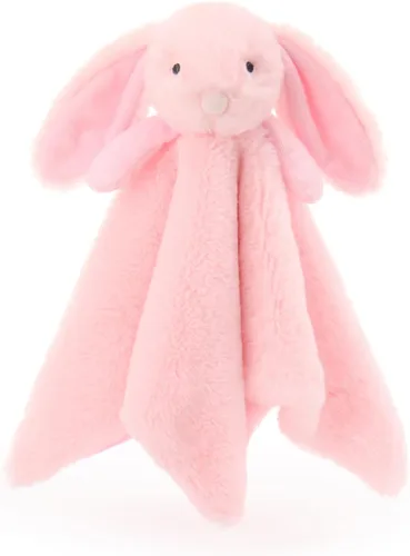 Vista 10 de Apricot Lamb Manta de conejo negro suave para bebés, manta de seguridad para bebés niños y niñas, bebés y niños pequeños, 13.8 x 13.8 pulgadas