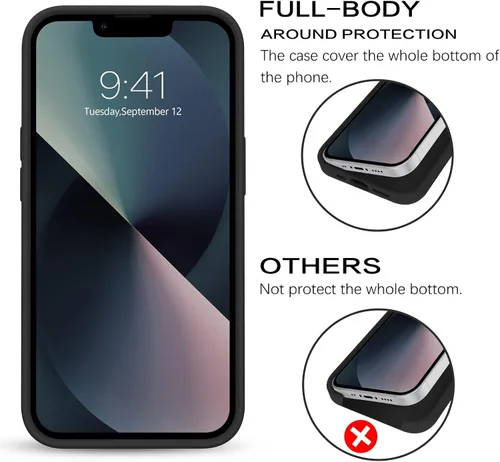 Vista 4 de BENTOBEN Funda para iPhone 13 Mini, iPhone 13 Mini, ajuste delgado, silicona líquida, gel suave, antiarañazos, a prueba de golpes, funda protectora
