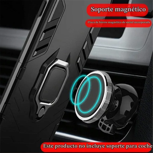 Vista 6 de Funda para Huawei P30 Lite, 2 en 1 híbrida resistente armadura a prueba de golpes Defender Kickstand de doble capa parachoques trasera dura cubierta
