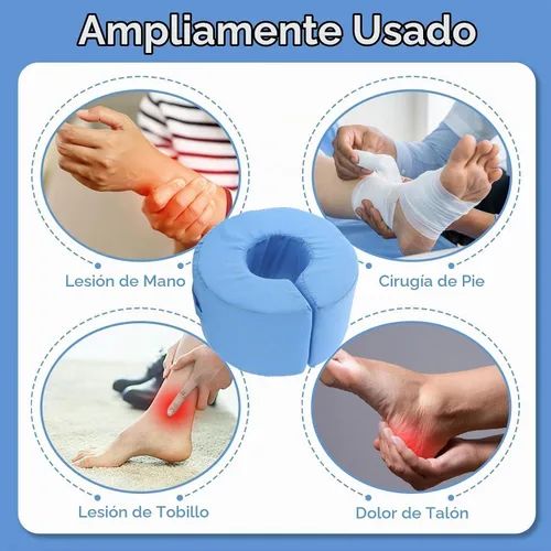Vista 2 de 2 almohadas de elevación de pies, cojín de espuma azul para tobillo y mano, estabilizador de almohada de elevación de piernas con talón de tobillo