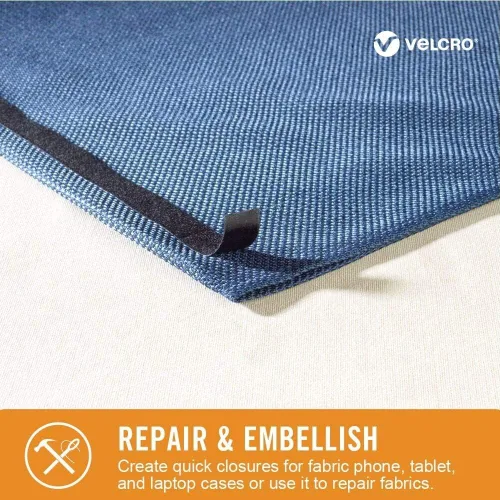 Vista 2 de VELCRO Brand Adhesivo para Telas, Rollo a Granel de 10 Pies, Cinta Sin Costura con Adhesivo, Corta Tiras a la Medida, Despega y Pega, Se Adhiere a