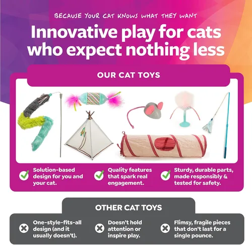 Vista 4 de SmartyKat Juguete de gato de mármol con diseño de ratón de mármol, acción impredecible para persecución en solitario y salto para gatos y gatitos