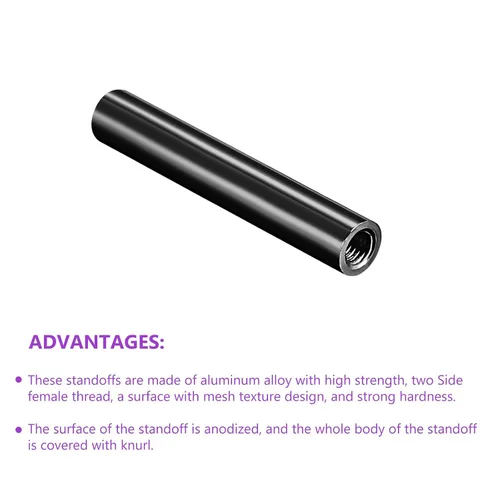 Vista 4 de DMiotech Paquete de 10 columnas espaciadoras de aluminio M3x50mm Separadores redondos Espaciadores Modelo Espaciado Tornillo Poste para RC, Negro