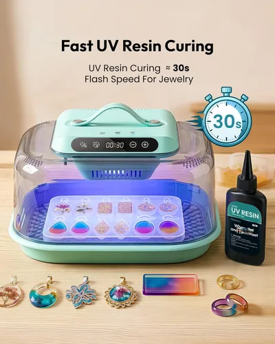 Vista 3 de Máquina de curado de resina Resiners G3 con luz UV, curado rápido de 2H/1Min, alfombrilla de silicona incluida, base reversible resistente a