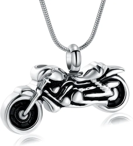 Vista 13 de Imrsanl Joyería de cremación para cenizas, motocicleta, automóvil pequeño, collar de urna de tractor para cenizas para hombres, recuerdo