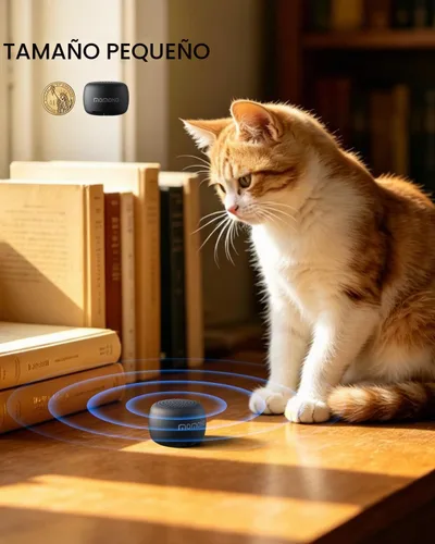 Vista 2 de El mini altavoz Bluetooth inalámbrico más pequeño, pequeños altavoces con micrófono integrado, altavoz portátil TWS para Negro