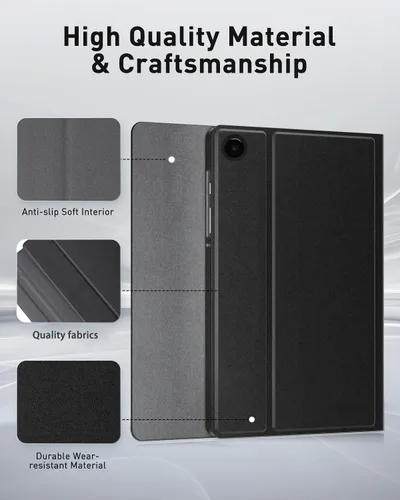 Vista 7 de TUNKARMOR Funda para teclado para Tab A9 de 8.7 pulgadas (2023) - Funda delgada con teclado desmontable y ratón con soporte para bolígrafo, función