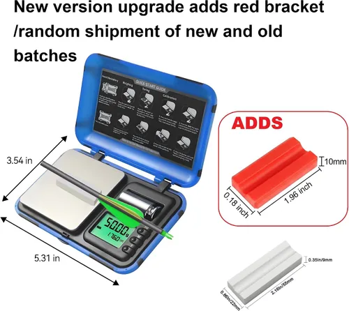 Vista 9 de Báscula de tiro con arco de doble unidad y pantalla HD, escala digital LCD de flechas de bolsillo, escala de 7.05 oz x 0.00 oz de gramos, mini Azul