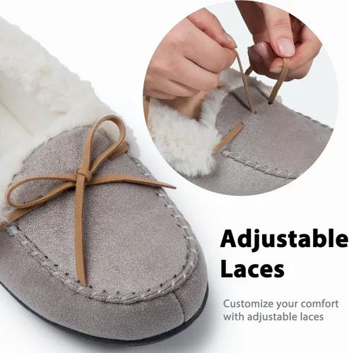 Vista 5 de RockDove Pantuflas estilo mocasín con purpurina Caroline para mujer