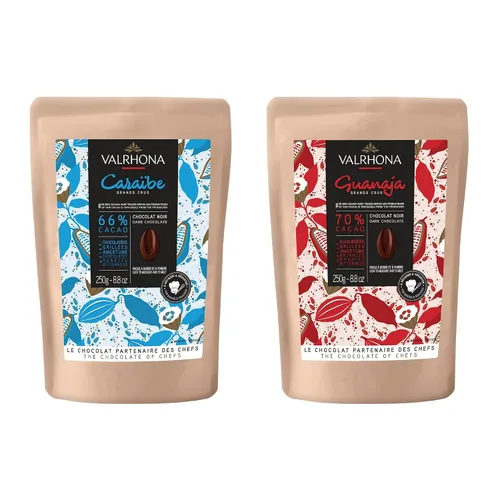 Vista 15 de Valrhona Premium French Barras de Chocolate Negro para Hornear (Feves). Clásico GUANAJA 70% Cacao. Fácil de Derretir. Fácil de Picar. Intenso