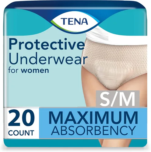 Vista 5 de TENA ProSkin - Ropa interior protectora para incontinencia para mujer, absorción moderada, talla S/M, 20 unidades Desechable