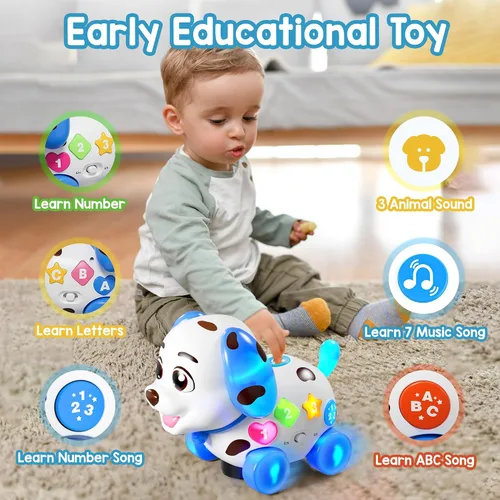 Vista 3 de Juguetes musicales para niños de 1 año, regalos para bebés de 6-12-18 meses, juguetes de aprendizaje para cachorros para niños de 1 año, regalos