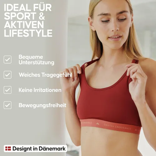 Vista 3 de DANISH ENDURANCE Sujetador de microfibra para deportes y entrenamiento para mujer, sin varillas