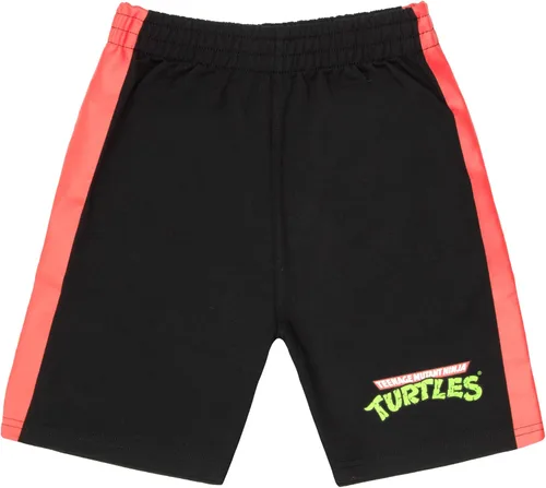 Vista 4 de Nickelodeon Teenage Mutant Ninja Turtles - Disfraz de 2 piezas para niños, conjunto de camiseta y pantalones cortos TMNT con capucha y pantalones