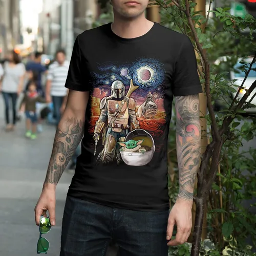 Vista 3 de Starry Night Surreal Artwork T-Shirt