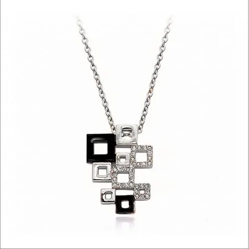 Vista 6 de Juego de aretes y collares de cristal Juego de collares y aretes de moda con cristales austriacos para mujer