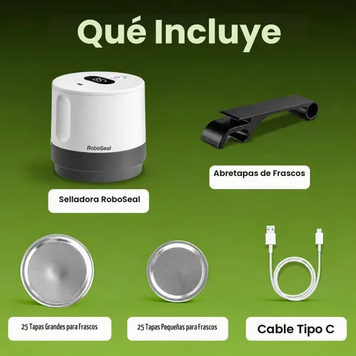 Vista 6 de Roboseal - Kit de sellado al vacío eléctrico para tarros Mason con 50 tapas