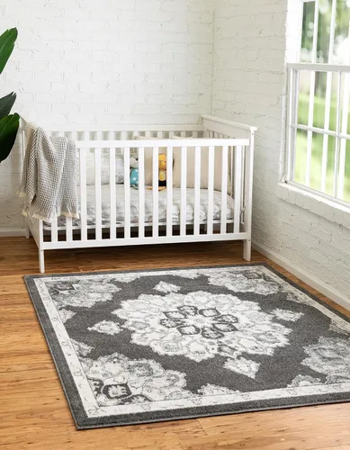 Vista 37 de Unique Loom Parker Collection - Alfombra de área Kokulu (2 x 3 pies, rectangular, aguamarina/beige)