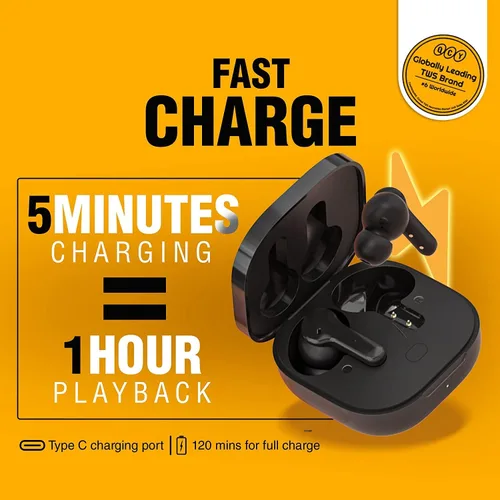Vista 5 de QCY Auriculares inalámbricos T13 con Bluetooth 5.1, control táctil con estuche de carga, impermeables, estéreo, intrauditivos, micrófono integrado