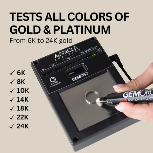Vista 13 de GemOro Auracle Analyzer Gold Tester Probador electrónico compacto portátil y preciso de oro y platino de alto quilates Herramienta de joyería