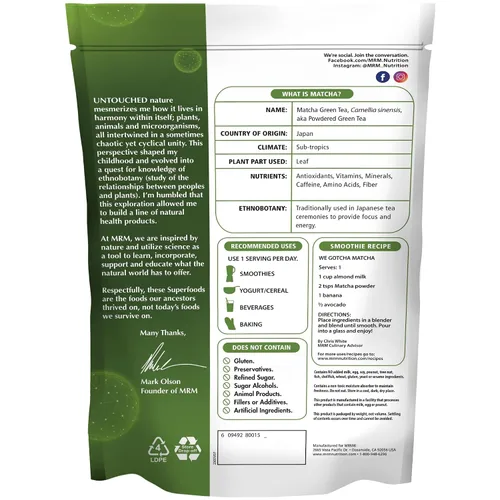 Vista 2 de MRM Super Foods - Polvo de té verde matcha, 6 onzas