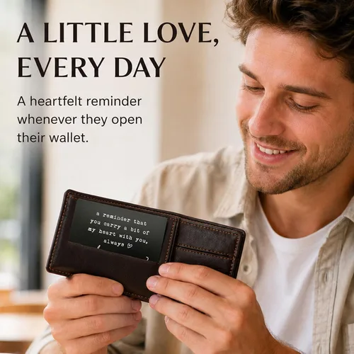 Vista 3 de Tarjeta romántica de regalo para él y ella, inserto de recuerdo de amor, tarjeta de cartera de relación a larga distancia, recordatorio emocional