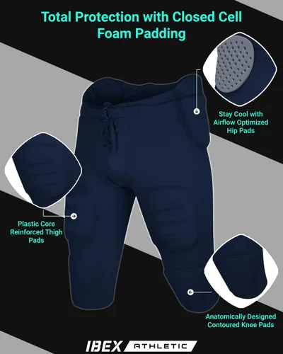 Vista 4 de Pantalones de fútbol integrados para adultos, pantalones de práctica de fútbol para hombre con almohadillas integradas