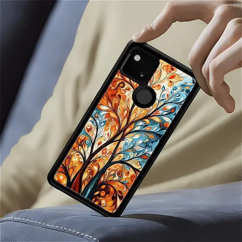 Vista 920 de Compatible con Google Pixel 4A 5G Mobile Case Creative Acrylic Panel trasero Silicona Protección Grip especialmente diseñado para Google Pixel 4A 5G