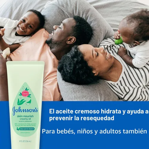 Vista 2 de JOHNSON'S - Aceite cremoso de aloe y vitamina E para bebés, 8 fl oz.
