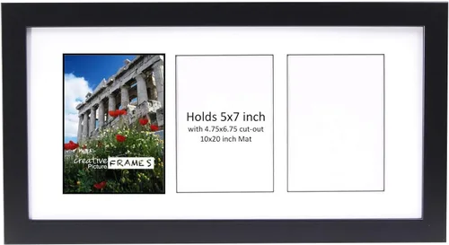Vista 36 de Creative Picture Frames Marco de Fotos Negro con 2 Aberturas de Vidrio que Contiene Fotografías de 5 por 7 Pulgadas con Paspartú Negro de 10X12