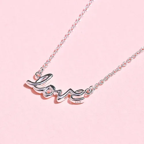 Vista 2 de Boma Collar de amor de plata de ley, 16 pulgadas, Metal