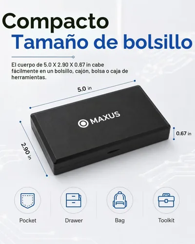 Vista 5 de MAXUS Escala digital de bolsillo Gram 17.64 oz x 0.0004 oz de alta Negro