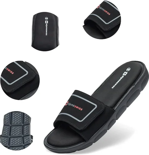 Vista 4 de Alpine Swiss Gabe - Sandalias de espuma viscoelástica para hombre, ajustables, cómodas, atléticas