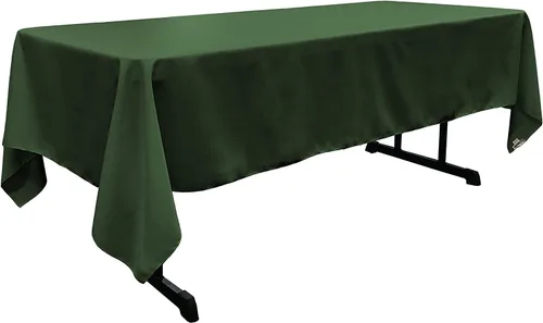 Vista 64 de LA Linen Mantel rectangular lavable de popelín de poliéster, resistente a las manchas y a las arrugas, cubierta de mesa 60x84, mantel de tela