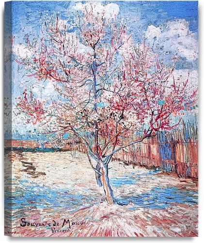 Vista 75 de Serie de pinturas de Vincent Van Gogh (favoritos). Reproducción de arte clásico de Van Gogh, impreso en lienzo, Algodón, Almond Blossom, 16x20