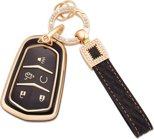 Vista 41 de EKALA Funda para llavero Volkswagen con llavero de cuero, 4 botones de TPU suave, compatible con Volkswagen Tiguan Atlas Passat Jetta Golf Alltrack