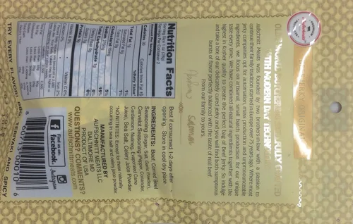 Vista 2 de Aufschnitt Aufschnitt Meats Kosher Beef Jerky, original, 2 onzas [6 bolsas], 6