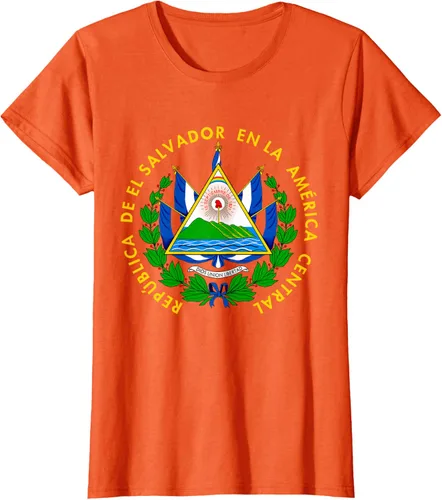 Vista 60 de Camiseta con diseño de emblema de la bandera de El Salvador