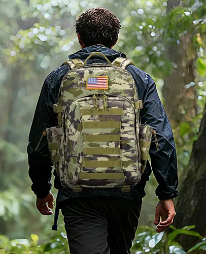 Vista 7 de EZshoot Mochila táctica de 40 L, mochila militar para hombres y mujeres, mochila militar Molle del ejército, mochila de asalto, bolsa de día grande