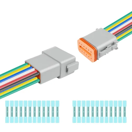 Vista 15 de Kit de 6 conectores Deutsch DT de 2 pines negro macho hembra arnés de cableado Deutsch Pigtail de 2 vías impermeable conector eléctrico automotriz