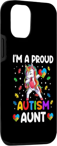 Vista 3 de Funda para iPhone 14 I'm A Proud Aunt Autism Awareness Dabbing Unicorn Girl