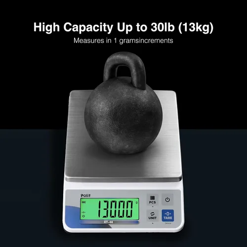 Vista 5 de Polit - Báscula digital de cocina (18 libras/8kg, 0.02 oz) báscula