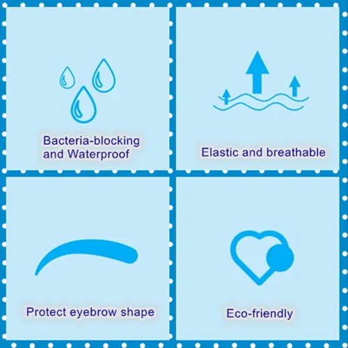Vista 4 de Hipifans Protector de ojos de plástico desechable para protección de tatuajes de cejas, 40 unids/set cinta protectora impermeable pasta de cuidado