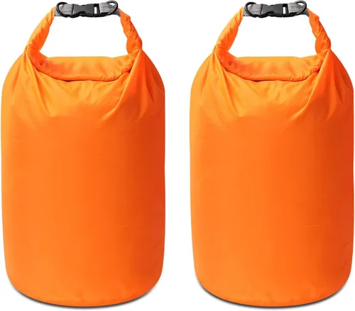 Vista 16 de Juego de bolsas secas, impermeables, pequeñas y ligeras, para tabla de remo, kayak, pesca, campamento (azul, 2 L + 5 + 10 L)