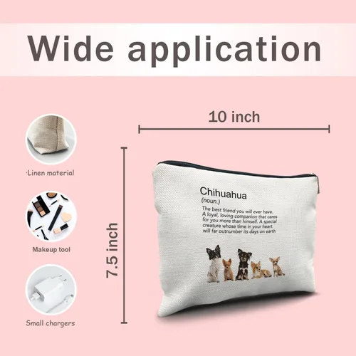 Vista 5 de Perro rana Tortuga Caballo Pingüino bolsa de maquillaje Bolsa de maquillaje, Chihuahua