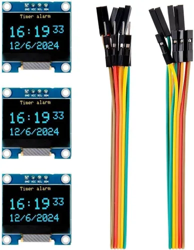 Vista 8 de ELEGOO 3PCS 0,96 pulgadas OLED pantalla módulo, auto-luminoso, SSD1306 Color blanco.