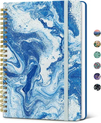 Vista 14 de Taja Cuaderno de Diario en Espiral con Líneas para Mujeres, A5 Lindo Cuaderno de Tapa Dura con Rayas Universitarias para Trabajo y Toma de Notas